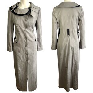 KIRMIZUGUL VINTAGE PARDESU TRENCH COAT GREY LONG COAT WOMAN SIZE SMALL